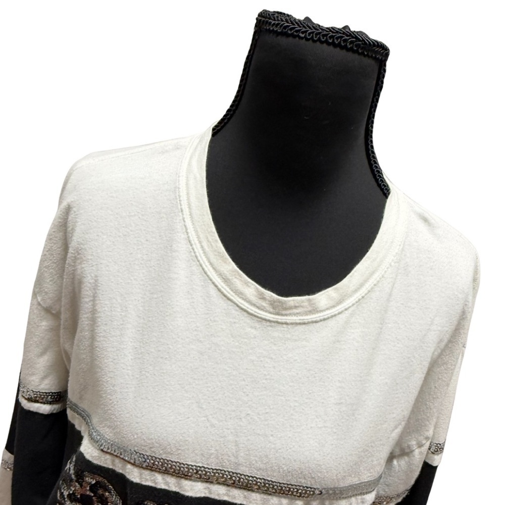 PINK Victoria's Secret White and Black leopard sequin top - Picture 3 of 5